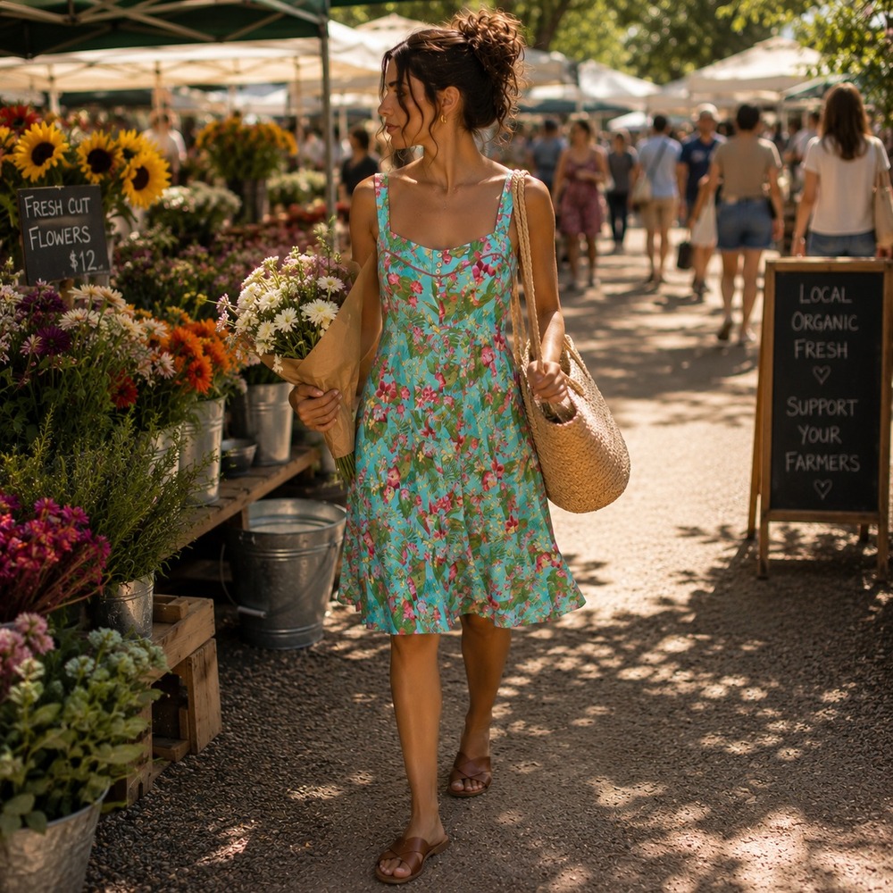 Matilda Jane The Bay Hawaiian Hello Lovely floral‎ Women 10 Tropical Sundress